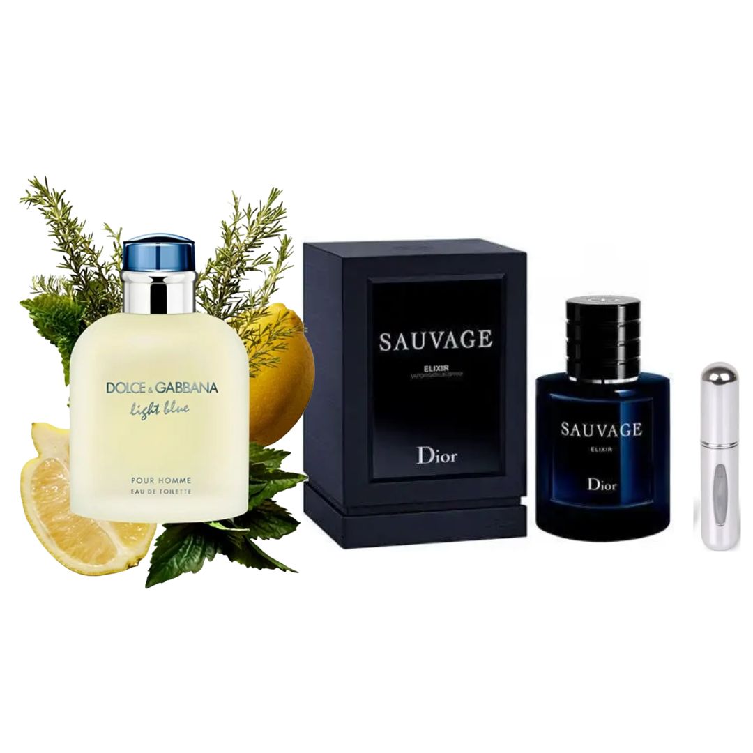 LIGHT BLUEMEN+SAUVAGE ELIXIR + PERFUMERO